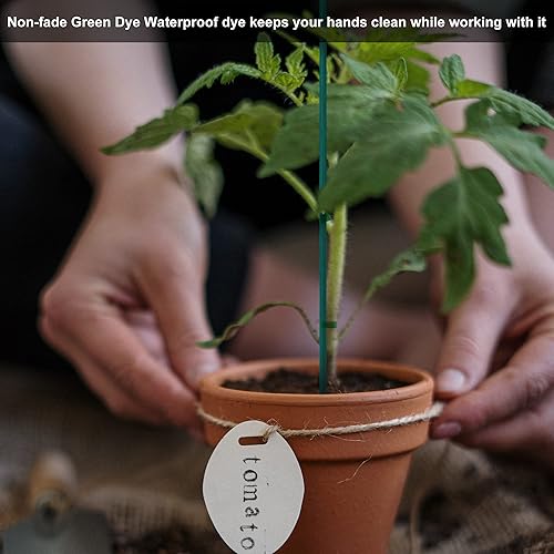 Miniatura 4 de 50 estacas de madera de 18 pulgadas para plantas de jardín, tomate, estacas y soportes para plantas en maceta, viene con 100 lazos verdes