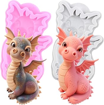 Dragon Fondant Molds Flying Dragon Silicone Molds Set Of 2