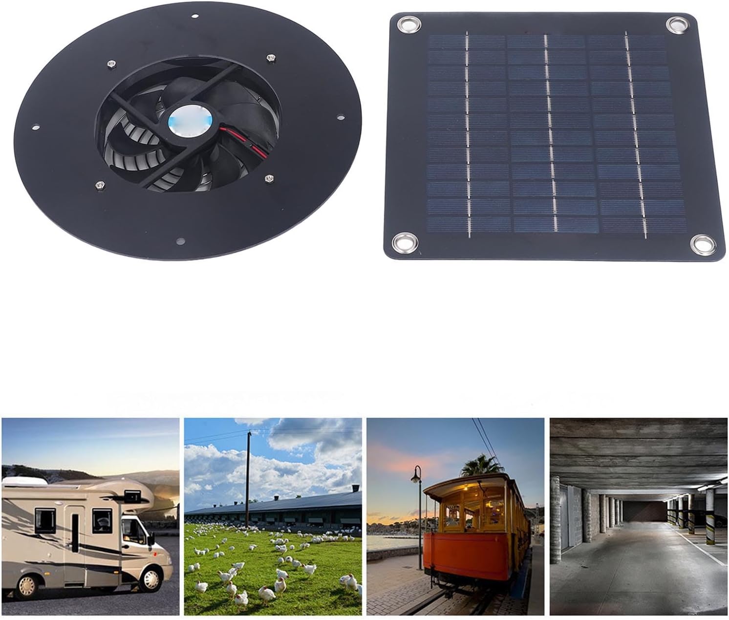 Solar Powered Exhaust Fan with 50W Solar Panel for Greenhouse and Shed - Ventilation and Heat Dissipation System for Chicken Coop and Pet House - Air Circulation Tool