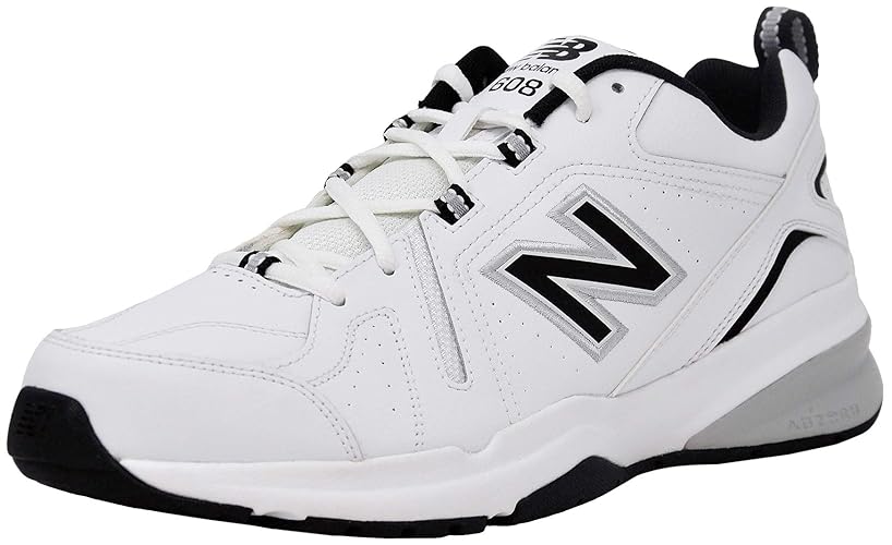 New Balance Men's 608 V5 Casual Comfort Cross Trainer - 10 - White/Black/Silver Metallic