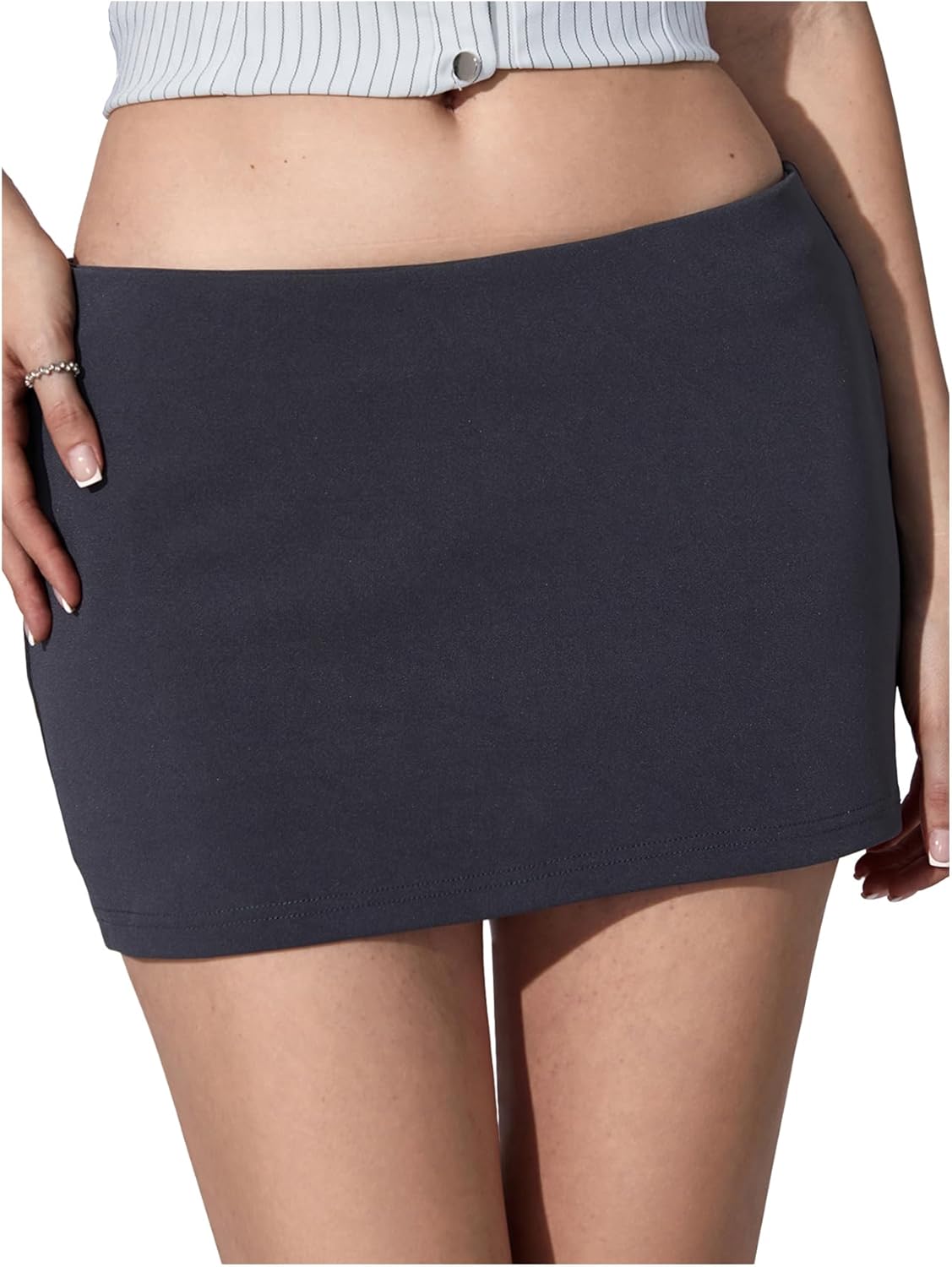 MakeMeChic Women's Y2k Mini Skirt with Shorts Underneath Skort Mini Micro Short Skirts