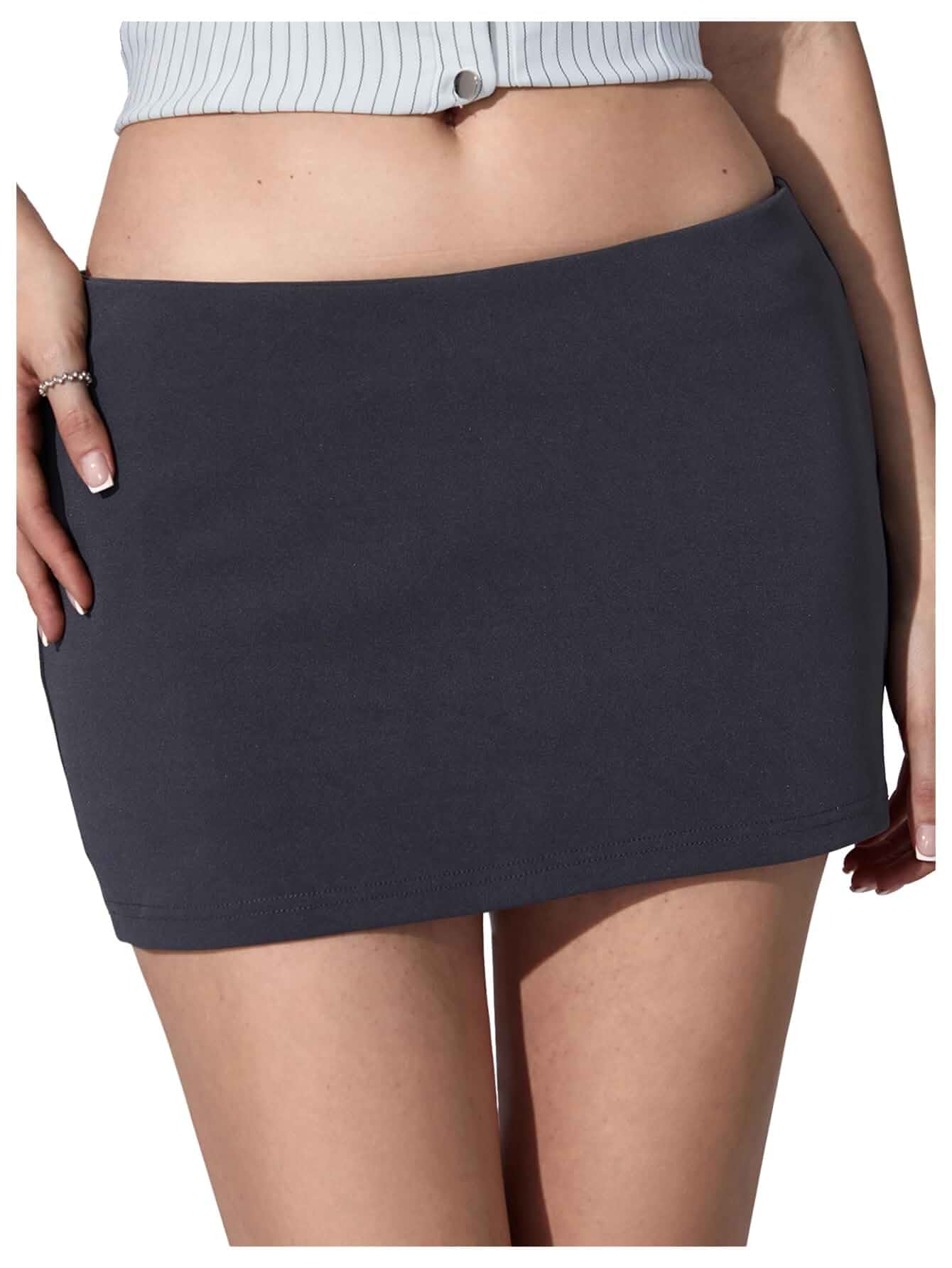 MakeMeChic Women's Y2k Mini Skirt with Shorts Underneath Skort Mini Skirts Micro Skirt, Low Rise Skirt, Night Out, Going Out Bottoms