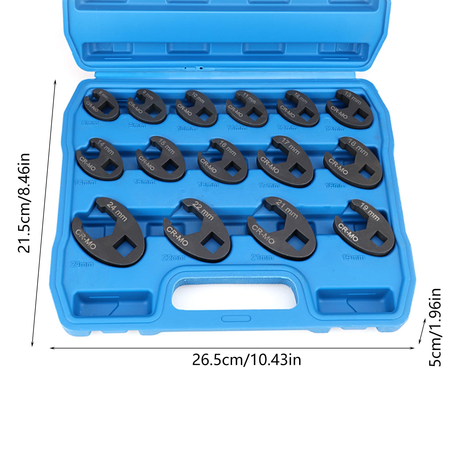 Juego de llaves inglesas de tubo de 15 piezas con accionamiento ergonómico de 3/8 pulgadas Mecanizado con precisión para apretar y aflojar tuercas Herramienta suavizada de precisión varias tareas