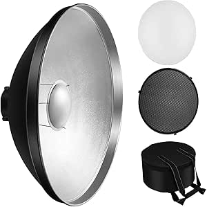 30cm/11.8in Standard Reflector Beauty Dish Bowens Mount With White Diffuser Reflector Honeycomb Grid For Studio Portrait Photography Strobe Flash Light I.298602003