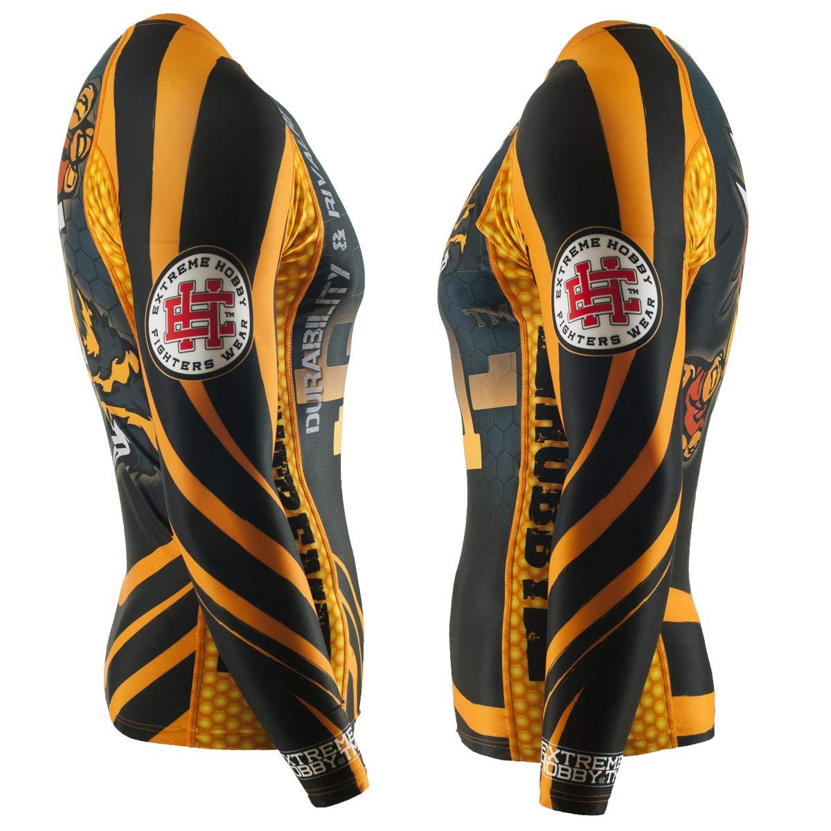 Maglia a maniche lunghe, a maniche lunghe, da uomo, a compressione Rash Guard, Crossfit