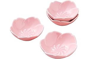 Japanese Kitchen Decor: Jusalpha Pink Cherry Blossom Porcelain Sauce Dish (Set of 4)