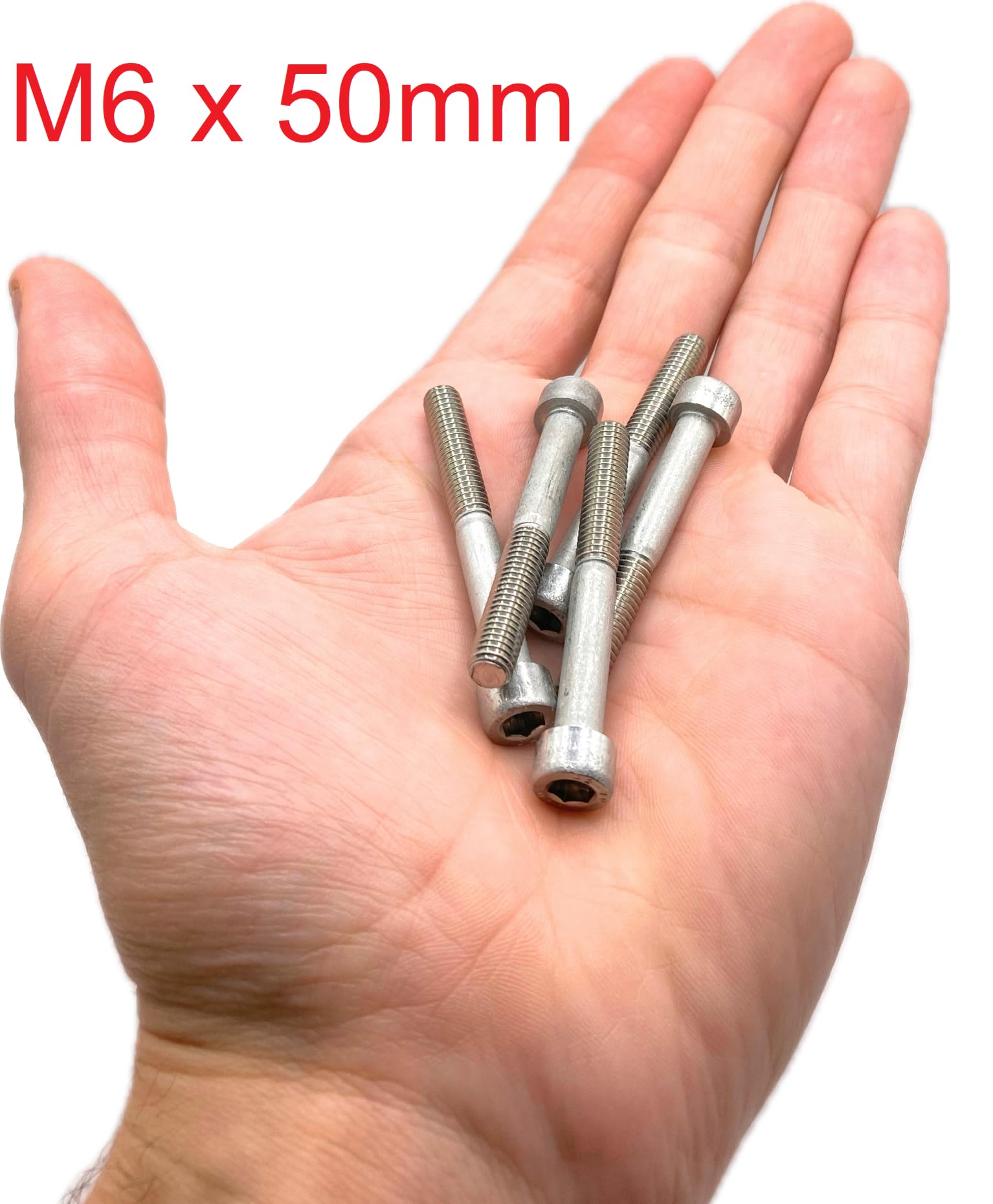 Screws Stainless Steel M6 x 50 mm Cylinder Head BTR Diameter 6 x 50 mm, A2 stainless steel, M6 x 50mm - Image 2