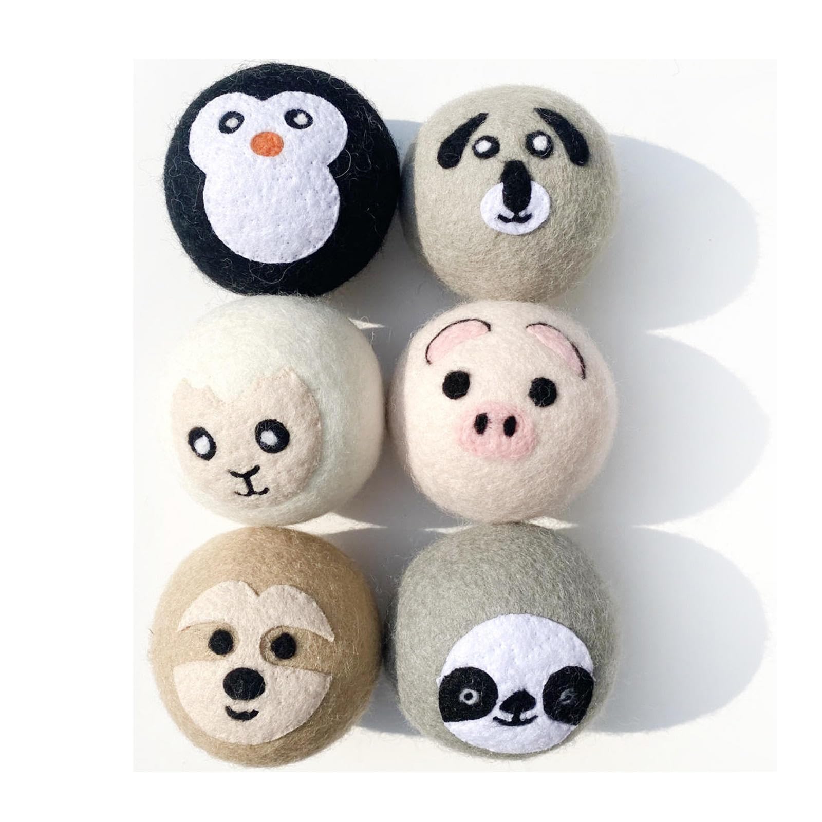 KALWEL,6 PCS Animal Wool Downy Ball,Drying Wool Felt Ball,Downy Ball Dispenser for Fabric Softener,Fabric Softener Dispenser Ball,Downy Ball for Fabric Softener,Reusable Dryer Balls