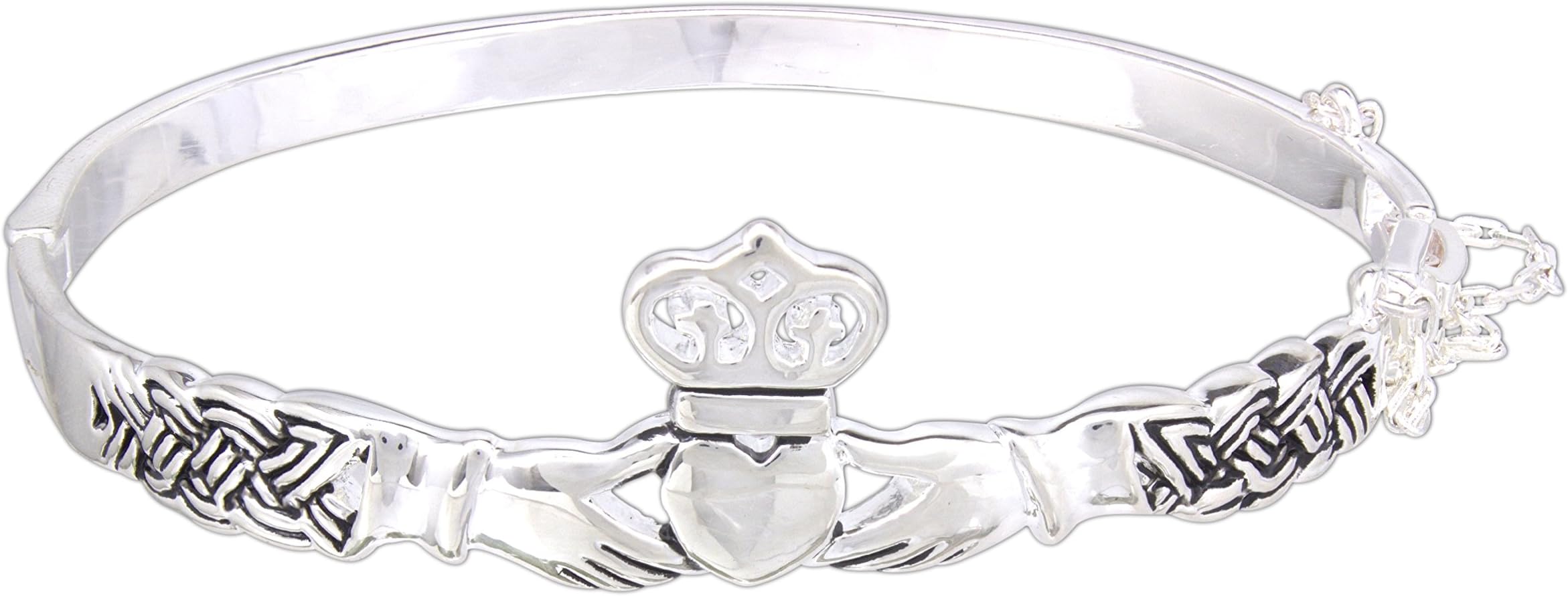 Pewter Claddagh Bangle Bracelet