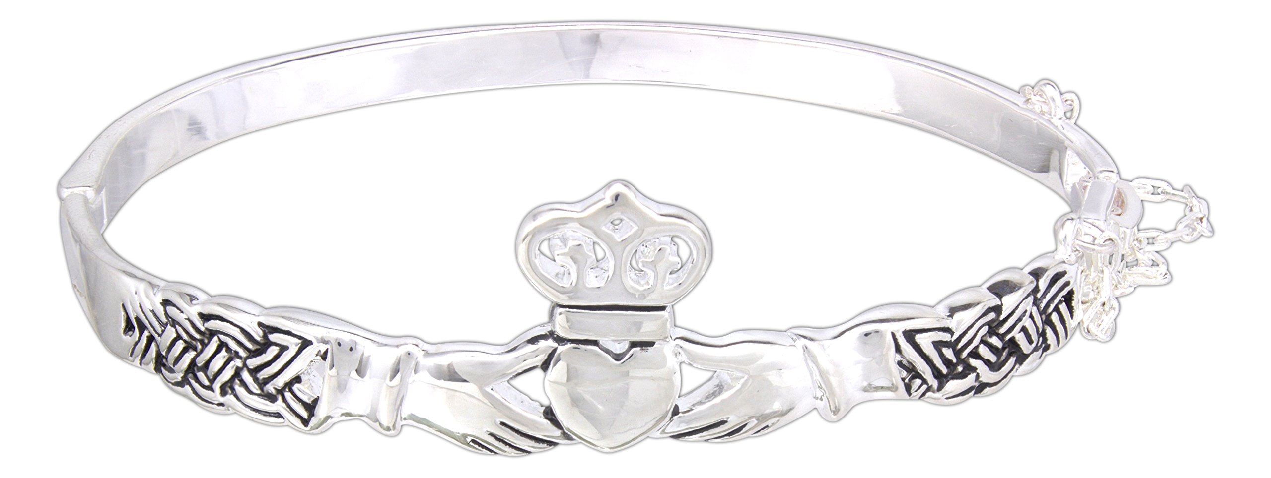 Pewter Claddagh Bangle Bracelet