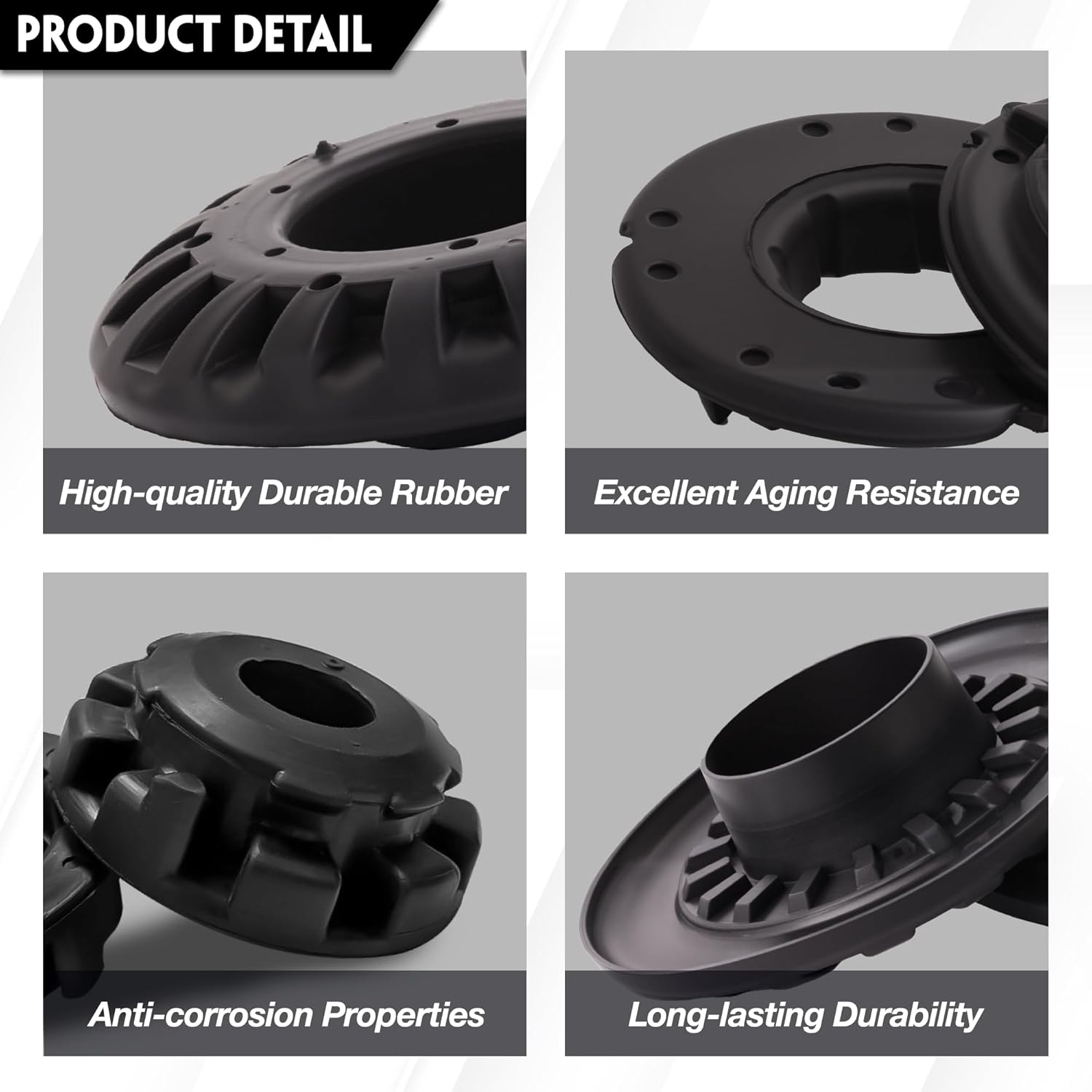 8Pcs Front Rear Upper & Lower Coil Spring Isolators Kit Fit For Jeep Grand Cherokee WJ WG 1999-2004 Coil Spring Insulator Replace For K160040 K160041 52088257AB 52088401AB K160061 K160042 52088346AB