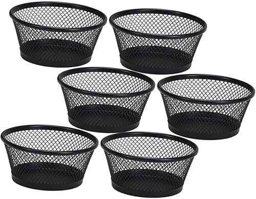 Alipis Organizador de clip de papel, 6 piezas, soporte de escritorio de malla, accesorio de escritorio de oficina, clip de papel, contenedor de clip