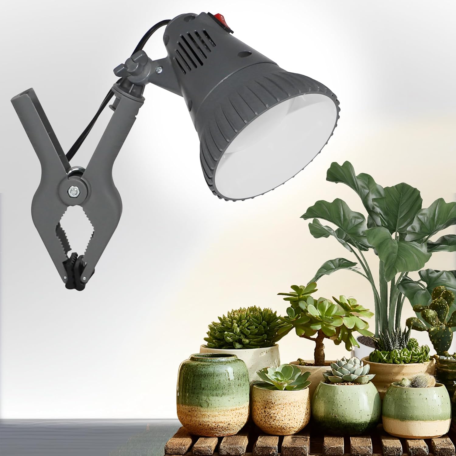 LED Plant Grow Light Bulbs Full Spectrum with 17.29 PPF, Grow Light with 6Feet Cord and Clamp for Indoor Plants