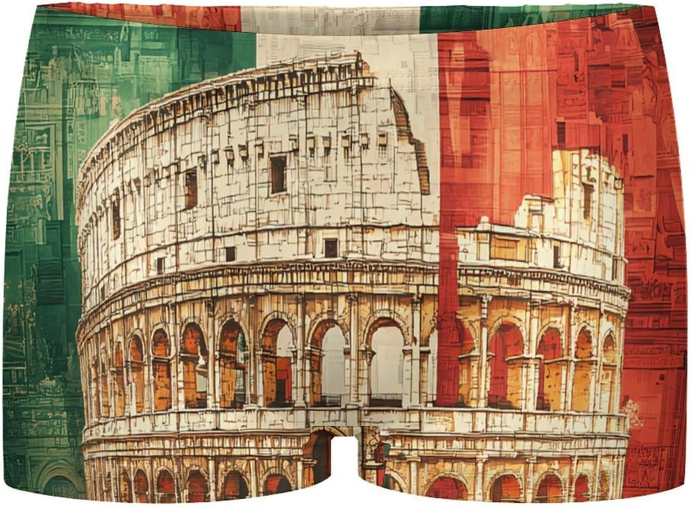 Italian Italy Flag Funny Women's Boxer Briefs Breathable Underpants Trunks Stretch Underwear