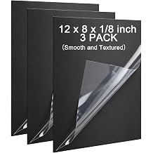 ABS Plastic Sheet 1/8 Inch Thick - 3PACK 12" x 8" Black Rigid ABS Board Impact Resistant Heat Moldable ABS Plastic Panel for Industrial DIY Projects, Home Decor, Handicrafts - Textured & Smooth