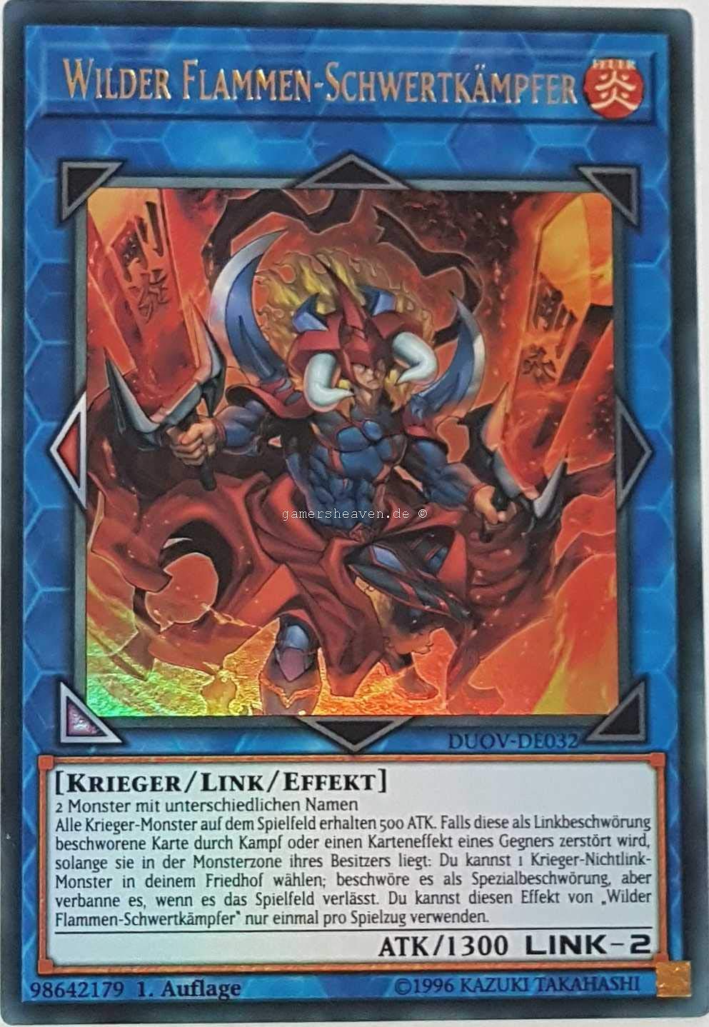 Yu-Gi-Oh! Karte 'Flammedler Ritter - Kaiser Charles' – Ultra Rare, 1. Auflage, Deutsch (aus Rise Of The Duelist), Inkl. Fieldcenter-Karte