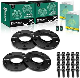 YHTAUTO 5x120 Wheel Spacers 10mm Compatible with 1991-2011 BMW 1/3/5/6/7/8/M3/M5/M6/Z3/Z4/Z8 Series Tire Spacers w/ M12x1.5 & 12.9 Grade Studs, 72.56mm Hub Bore 5 Lug 4PCS Black Wheel Adapter
