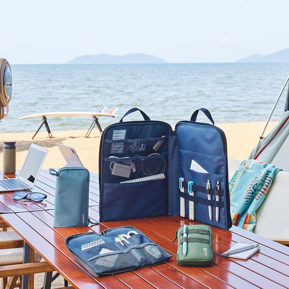 LIHIT LAB SFJ x LIHIT LAB. Stand Pen Pouch, Surf Blue, Modern
