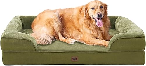 Miniatura 24 de EHEYCIGA – Cama ortopédica mediana impermeable para perros medianos, de espuma viscoelástica tipo caja de huevos, con bordes elevados y base