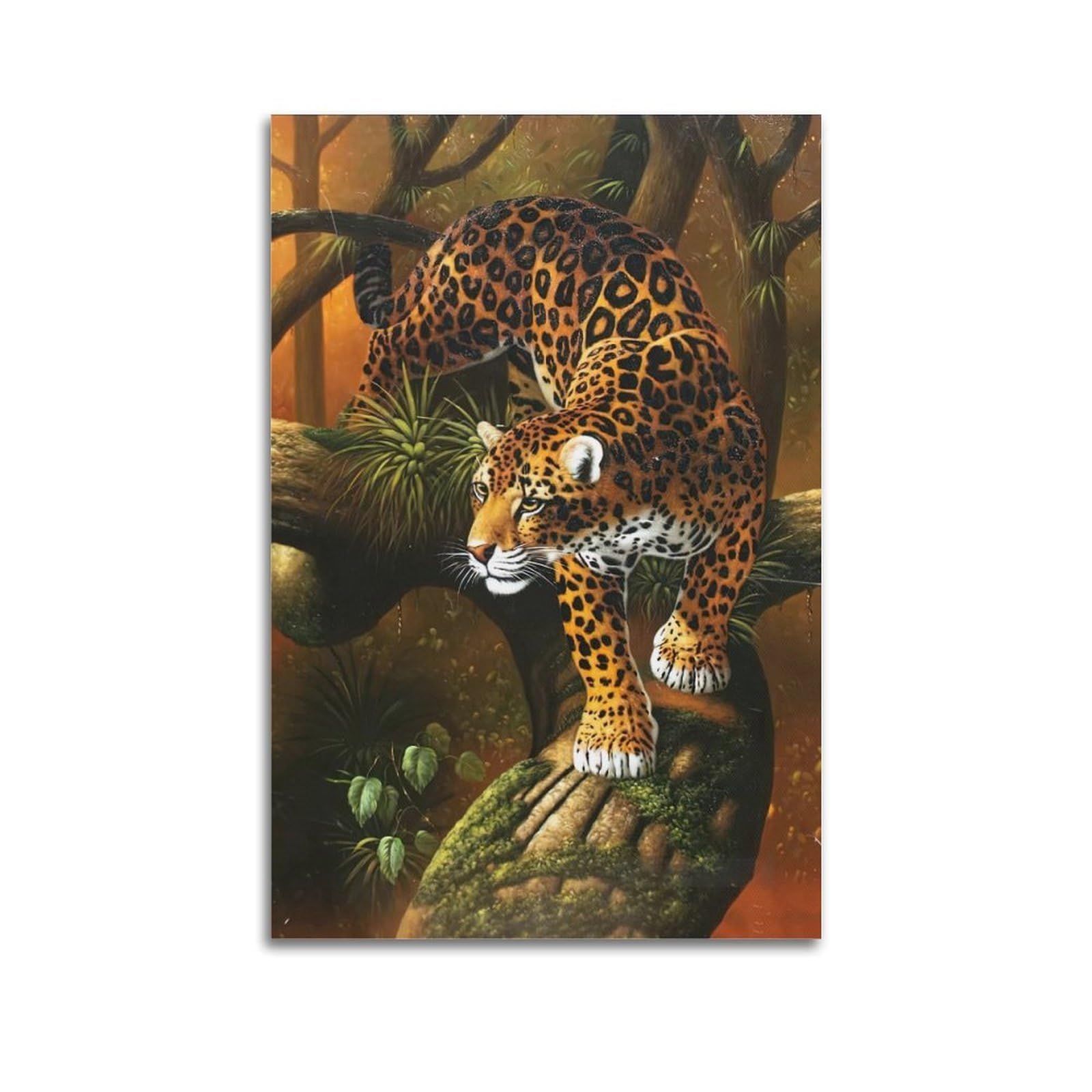 WPHSFX Wildlife Artwork Poster Leopard in The Tree Poster Decorative Painting Canvas Wall Posters And Art Picture Print Modern Family Bedroom Decor Posters 20x30inch(50x75cm)