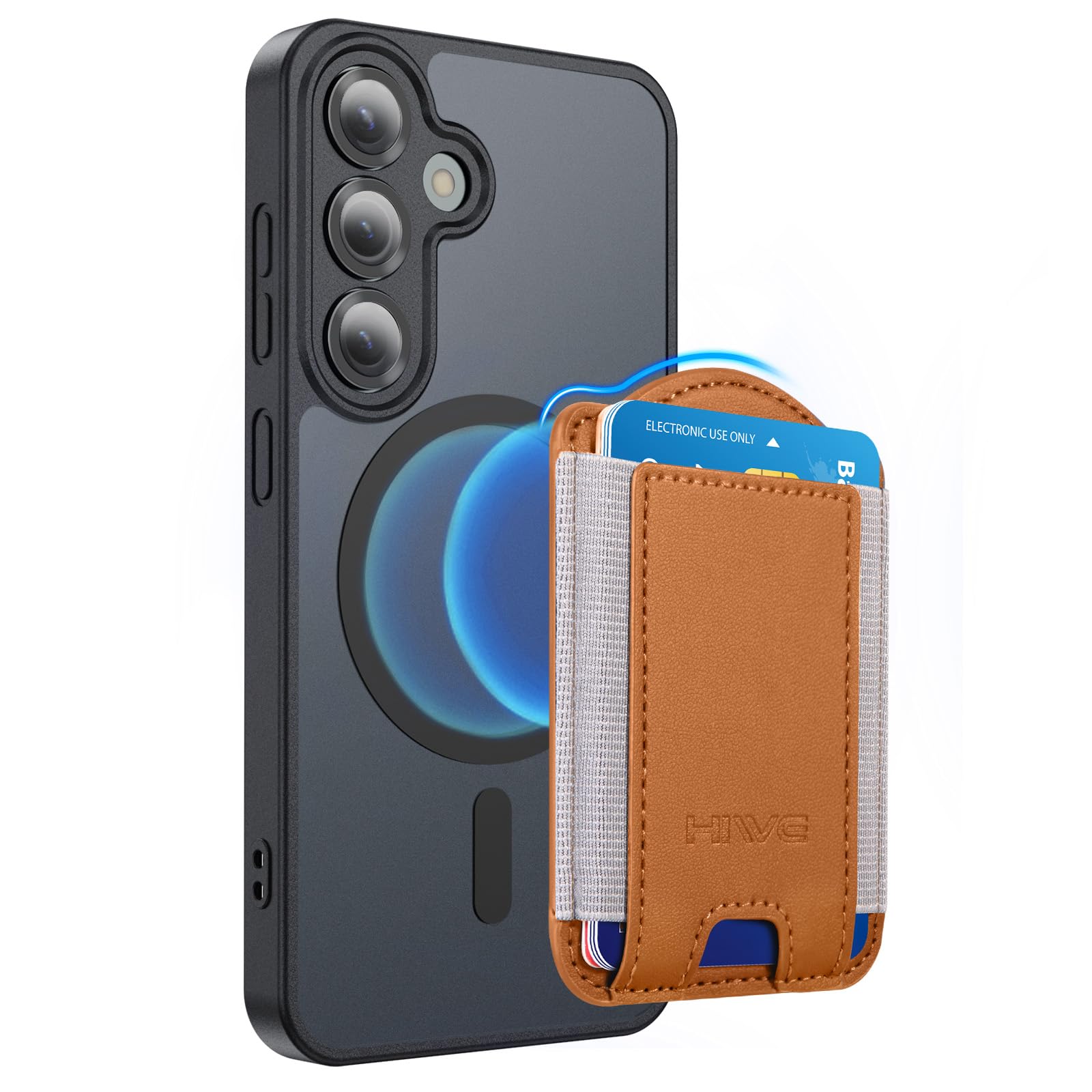 Magnet-Wallet Für MagSafe - Passt Auf Samsung S25/S24 & IPhone 16/15/14 - 6 Kartenfächer & RFID-Schutz - Vegan Leder Braun