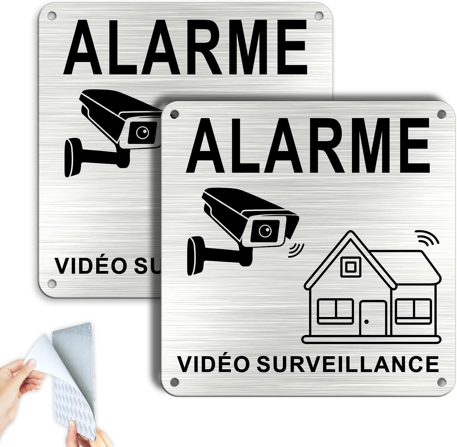 SINMAO Panneau Alarme Vidéo Surveillance Verisure Adhésif 15×15cm