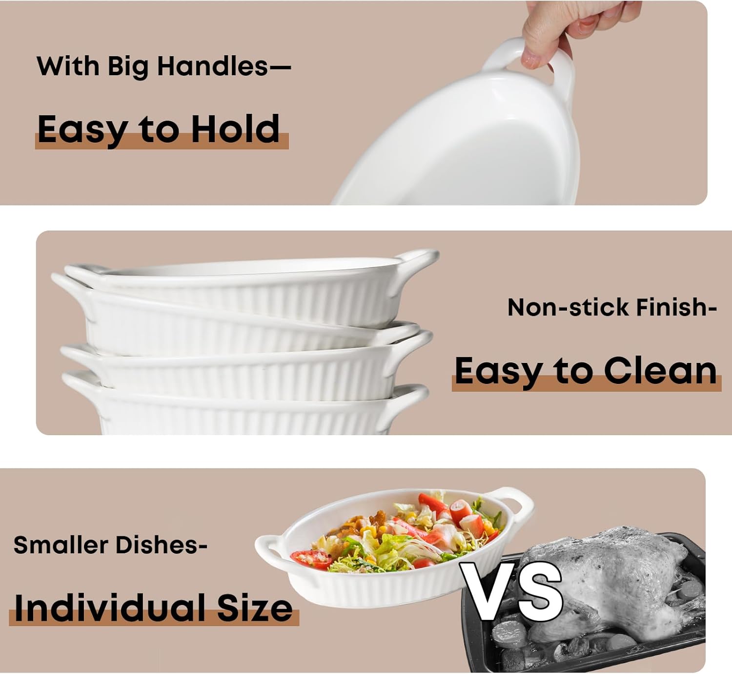 Frewinky Ceramic Ramekins 10oz,Creme Brulee Ramekins & Souffle Dishes for Oven,Small Baking-Dishes for Pudding,Serving Dip, Custard, Ice Cream,set of 6