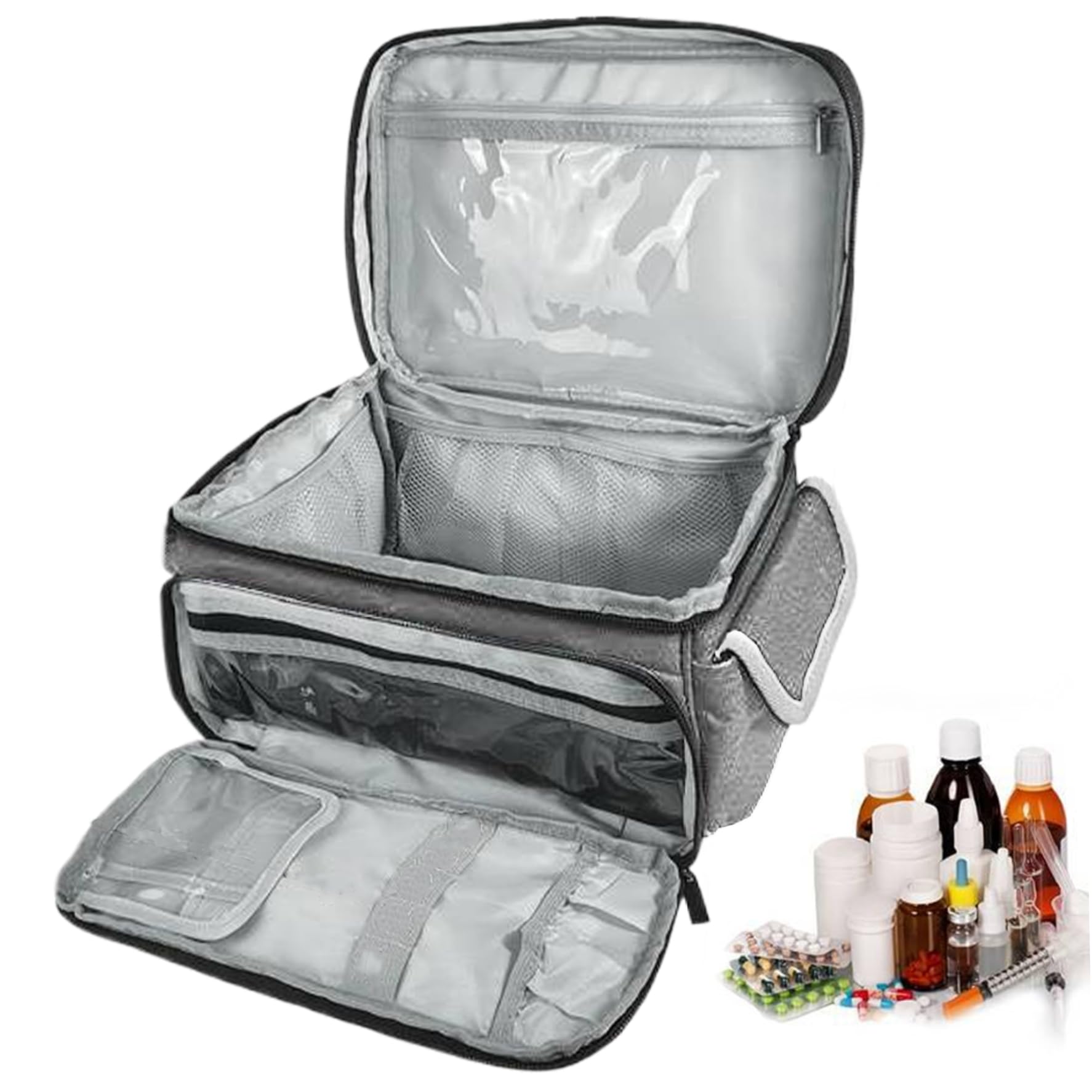 Bolsa de primeros auxilios vacías bolsas de equipos médicos impermeables con múltiples bolsas con de suministro médico de la cremallera para el automóvil para el automóvil en casa viajar al