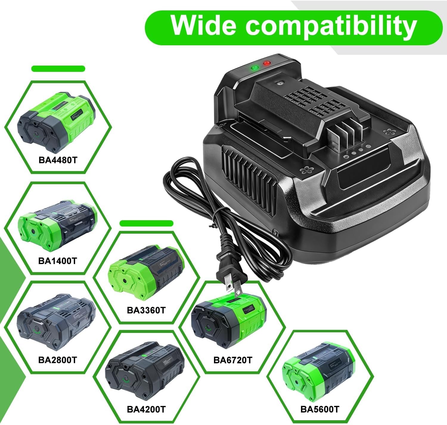 DTK Fast Charger Replacement for EGO 56V Charger Lithium-ion Batteries Charger Model CH2100 Rapid Ultra Turbo Battery Charger