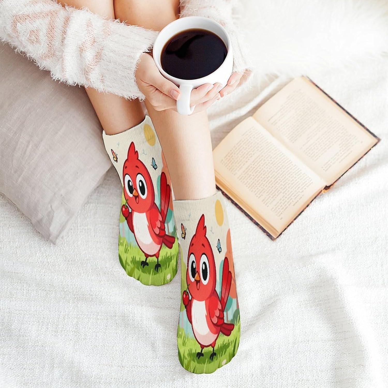 Cardinal Crew Sock for Men Women Funny Novelty Socks Athletic Ankle Socks Comfort Soft Low Cut Tab Sock 5 Pairs