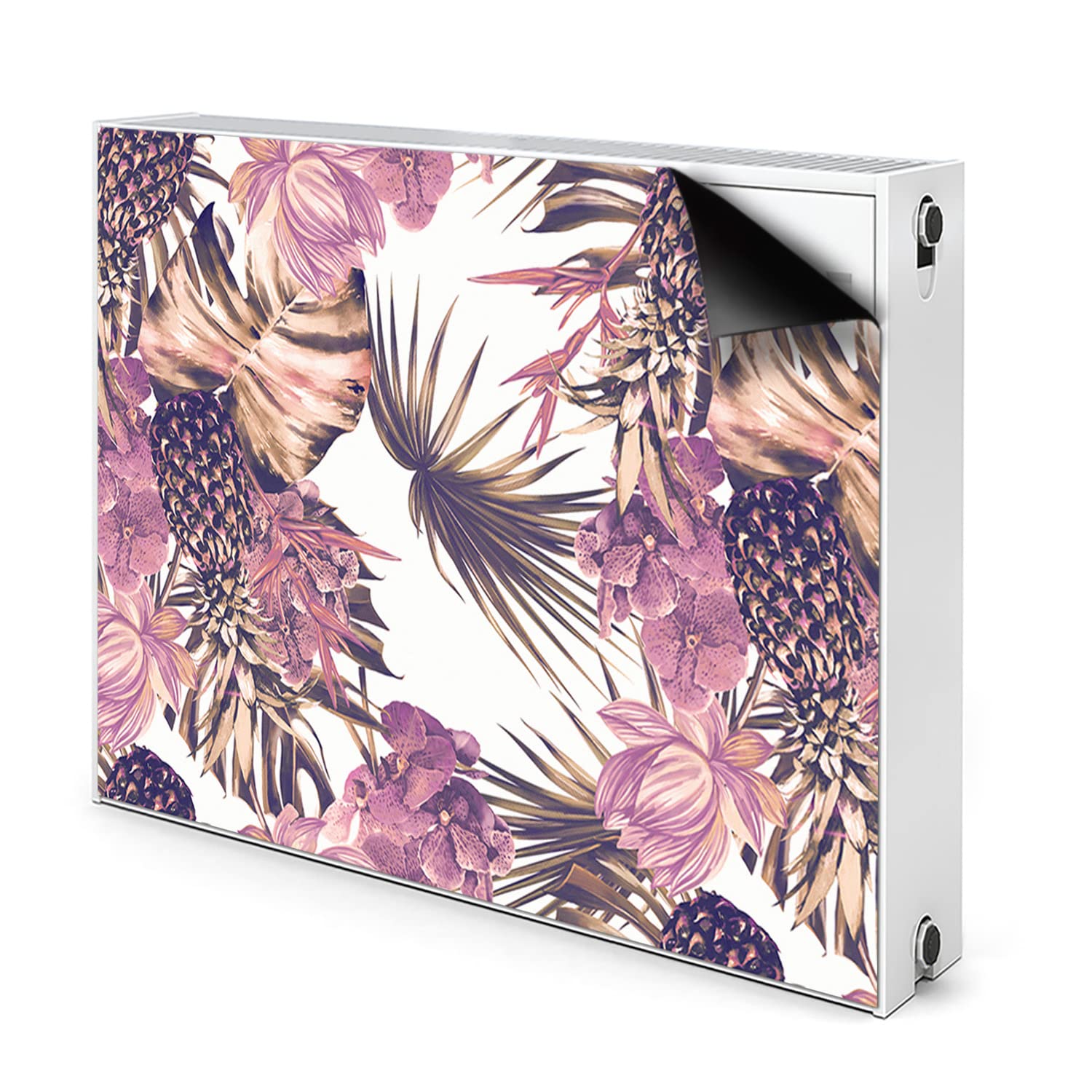 Cache radiateur rose ananas pour masquer un chauffage inesthétique