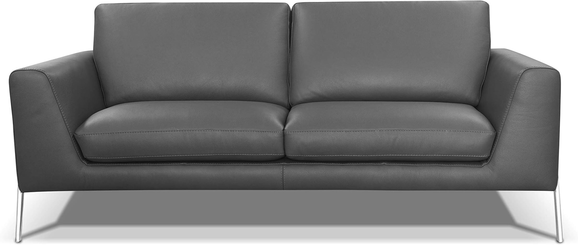 Amazon Brand - Alkove Kutina Hand-Crafted Leather Sofa, 3 Seater, 94 x 203 x 87cm, Grey
