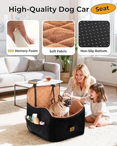 Miniatura 5 de Elevador de asiento de coche para perro: asiento de automóvil para mascotas de espuma viscoelástica de alta densidad 30D para perros