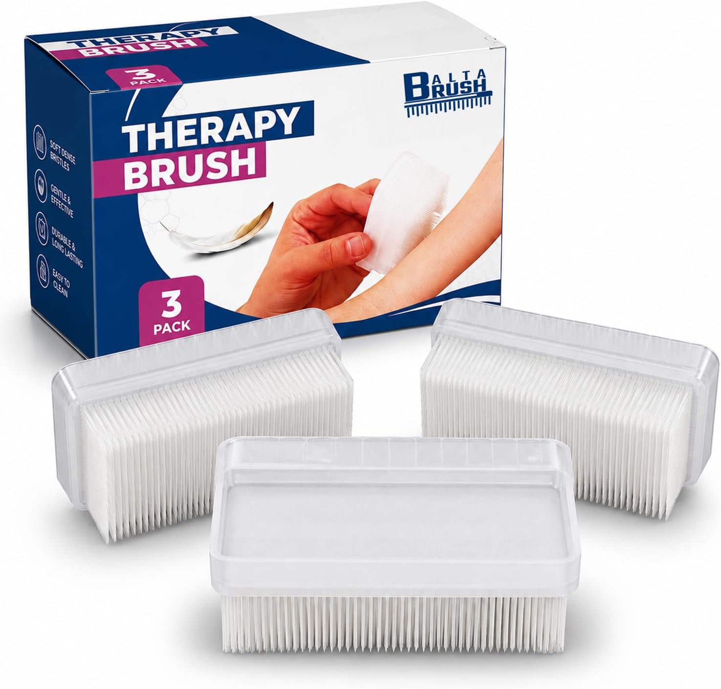 Wilbarger Method Therapy Sensory Brush, 3 Pack โ Therapressure Brush for Occupational Therapy for Sensory Brushing โ Use as Part of the Wilbarger Brushing Protocol