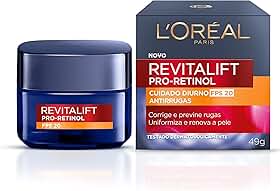 L'Oréal Paris Revitalift Pro-Retinol - Creme Facial Diurno Antirrugas, Renova a Pele,Uniformiza o Tom e Corrige Rugas com FPS 20, 49g