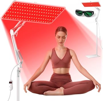 Red Light Therapy for Body and Face, 660nm 850nm 940nm Infrared Redlight | Redlight-Therapy Lamp Device with Large Panel and Stable Stand at Home, Idea Gift for Women Wife Mom Sister Girlfriend M