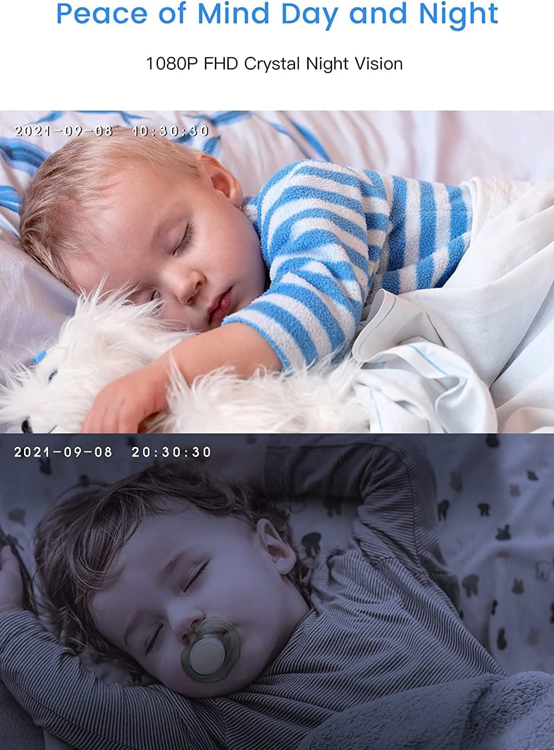 LAXIHUB M1 Baby Monitor Day and Night Vision Comparison