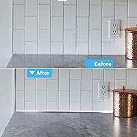 Vista 6 de Art3d Moldura de Vinilo Flexible de 30 Pies para Despegar y Pegar para Bordes de Azulejos de Pared, Protector contra Salpicaduras de Cocina, Marco