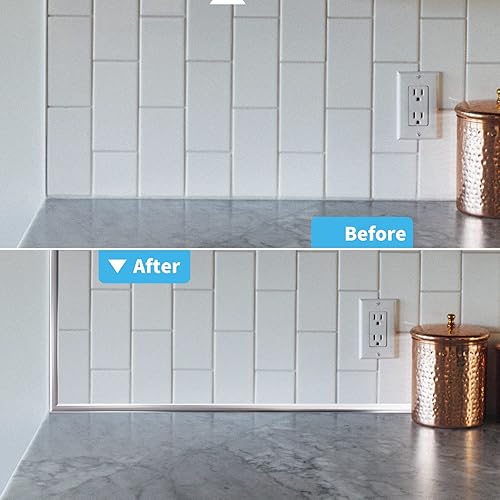 Miniatura 6 de Art3d - Moldura de 30 pies para despegar y pegar, ajuste flexible instantáneo para borde de azulejo, esquina, espejo en acero inoxidable