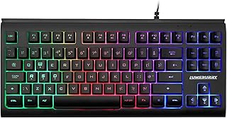 Lumsburry Computer Keyboard(UK Layout), 88 Keys Compact Wired USB Keyboard with Rainbow LED Light Up Backlit for PC Gaming Laptop Teclado Gamers Office Working