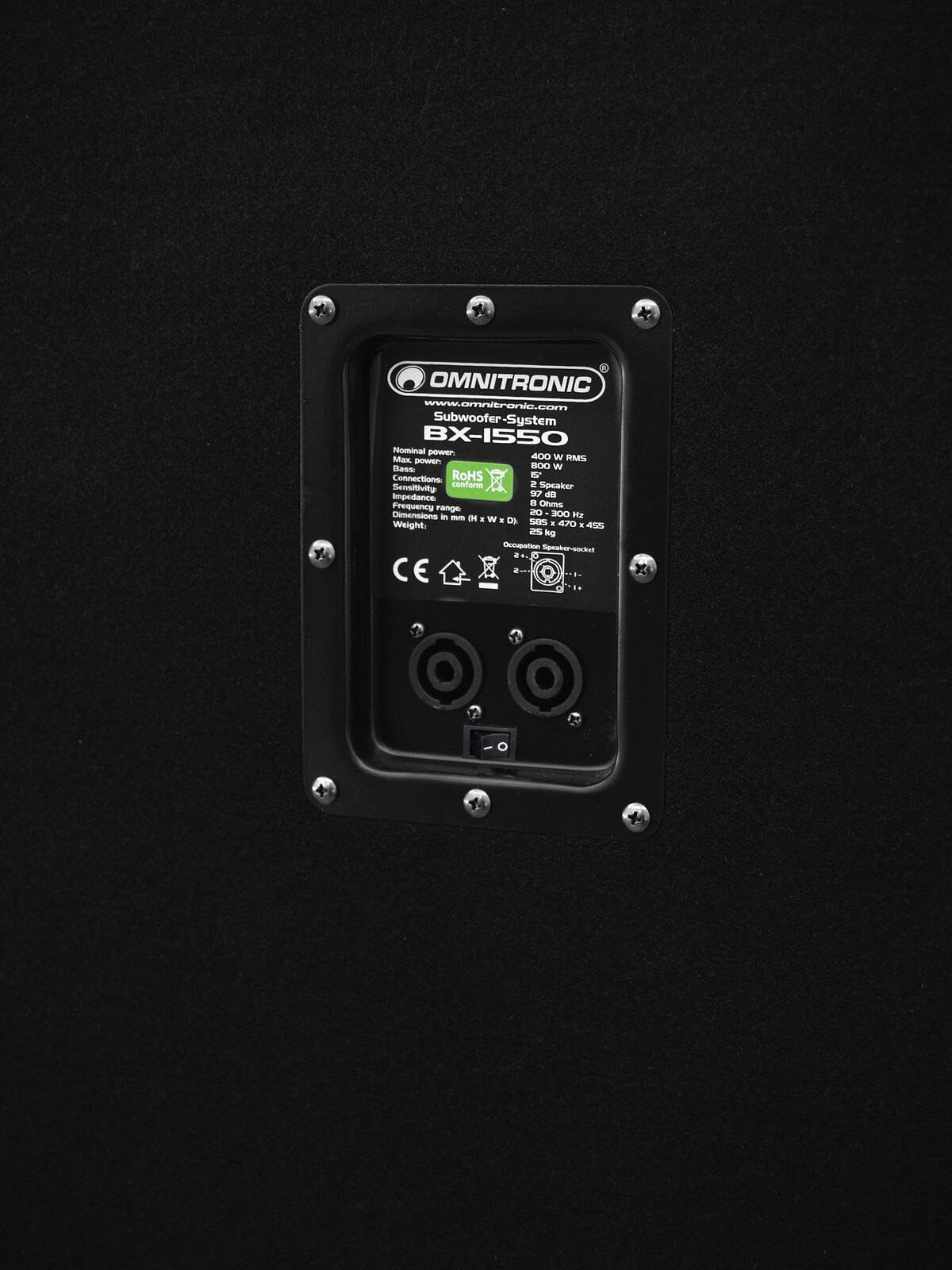 Omnitronic BX-1550 - Altavoz de subgraves (38 cm, 400 W, 1 Unidad)