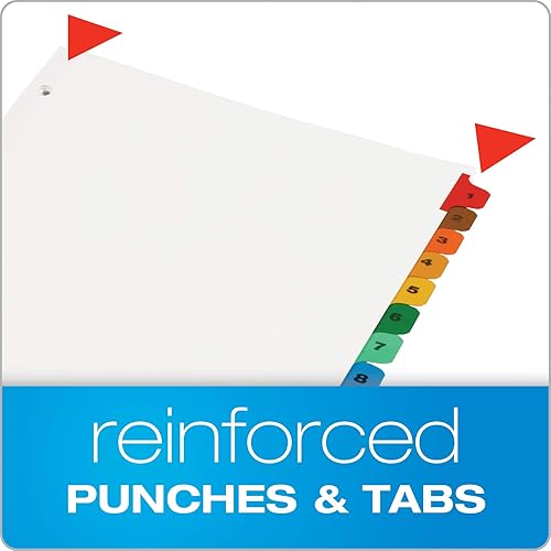 Miniatura 3 de Oxford OneStep - Separadores de carpetas, juegos de divisiones numéricas de 12 pestañas, tabla de contenido personalizable, pestañas multicolor