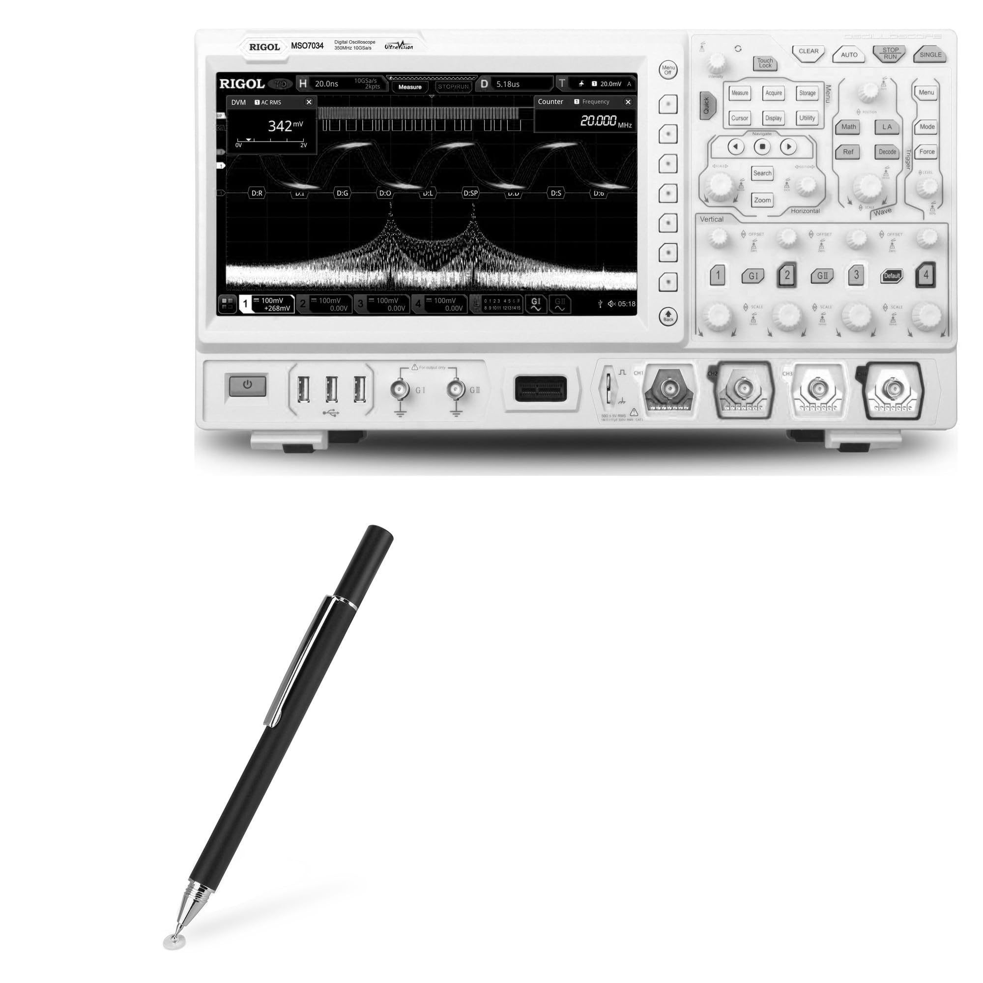 BoxWave Stylus Pen Compatible with Rigol MSO7034 - FineTouch Capacitive Stylus, Super Precise Stylus Pen - Jet Black