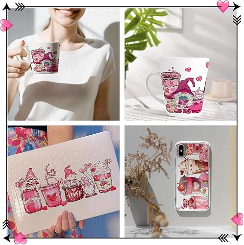 Miniatura 6 de 6 hojas de envoltura de copa UV DTF, transferencia de vasos UV DTF para el día de San Valentín, transferencia de vidrio dulce UV DTF, adhesivo