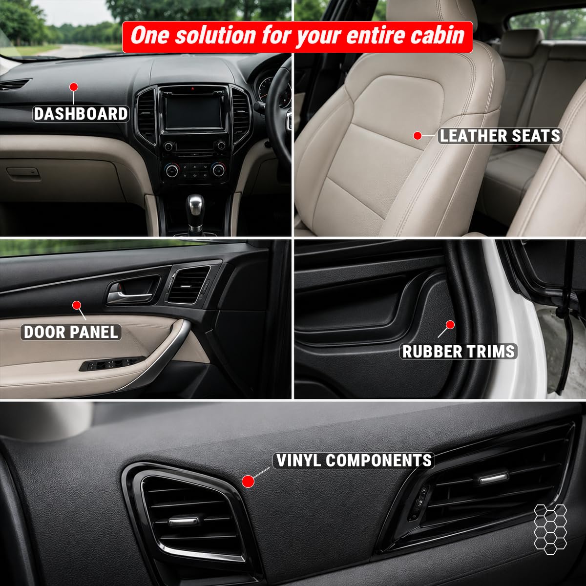 Wavex Dashboard Polish and Leather Conditioner + Protectant 350ml Car Dashboard Polish | Car Polish for Interior Plastic, Leather, Vinyl & Rubber | Dashboard Polish That Protects, Shines & Conditions 2
