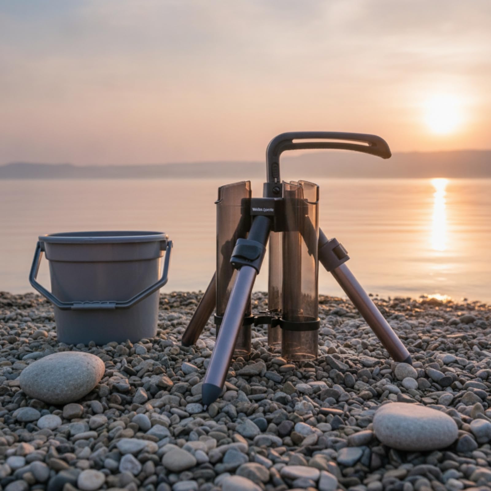 perfk Portapale da Pesca Treppiede Regolabile Supporto Canna Porta Canna Tripode Compatto in Lega di Alluminio con Tre Sedi