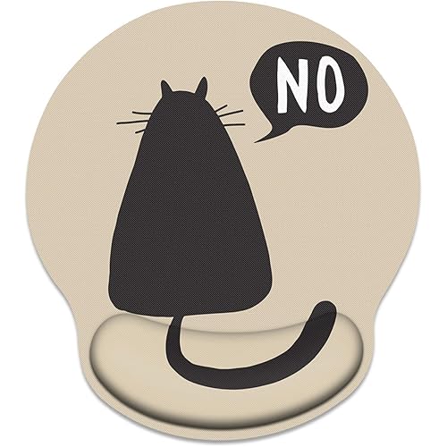 Britimes Ergonomic Mouse Pad with Wrist Support Lonely Cat Back View Non-Slip Rubber Base Mousepad for Home Office Gaming Working Computers Laptop Easy Typing & Relief
