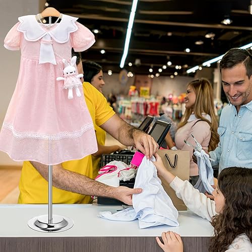 Miniatura 6 de Huaerle 2 piezas de soporte de exhibición de camisetas para niños, estante de ropa ajustable, soporte de hombro flexible, colgador de ropa portátil,