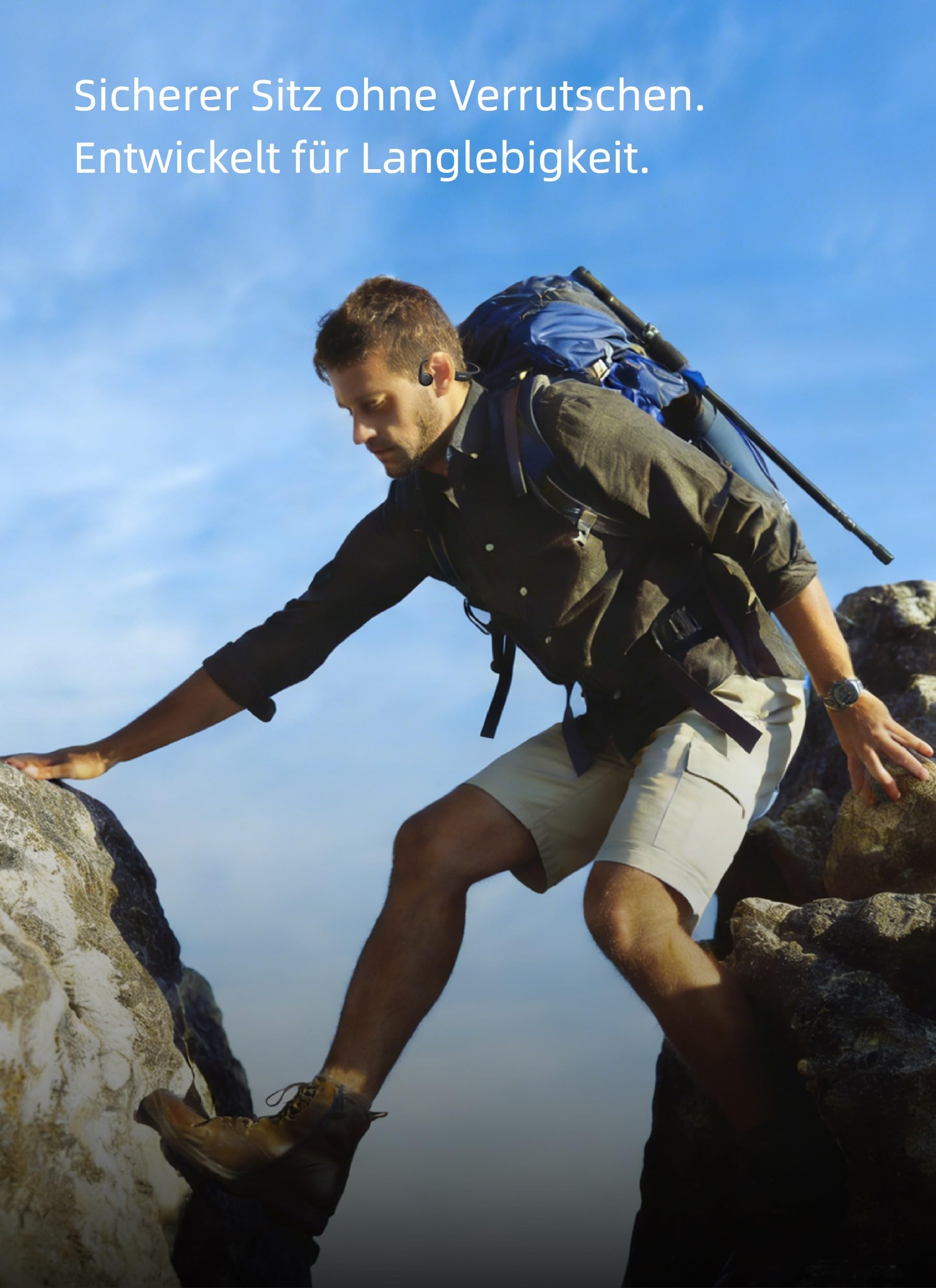 X17 Knochenschall Kopfhörer, Open-Ear Sportkopfhörer für Schwimmen & Laufen, IPX8 wasserdicht mit 32GB MP3 Player, Bluetooth 6.0, 10 Std. Spielzeit, für Radfahren & Fitness, Schwarz