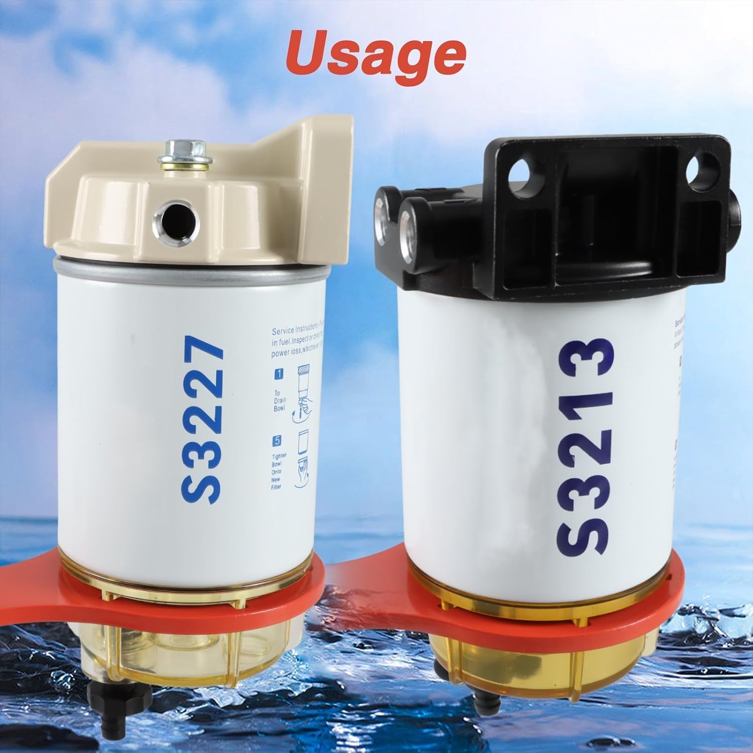 EVRBUL Fuel Filter Water Separator Water Collection Bowl Wrench Installation & Removal Tool Compatible with S3227 S3213 Water Separator for Marine Outboard Motor
